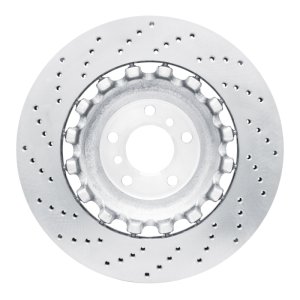 BMW M6 Brake Rotor (1) - Right Rear - R1 Concepts - Drilled, Carbon Alloy, GeoMET - `12-`19